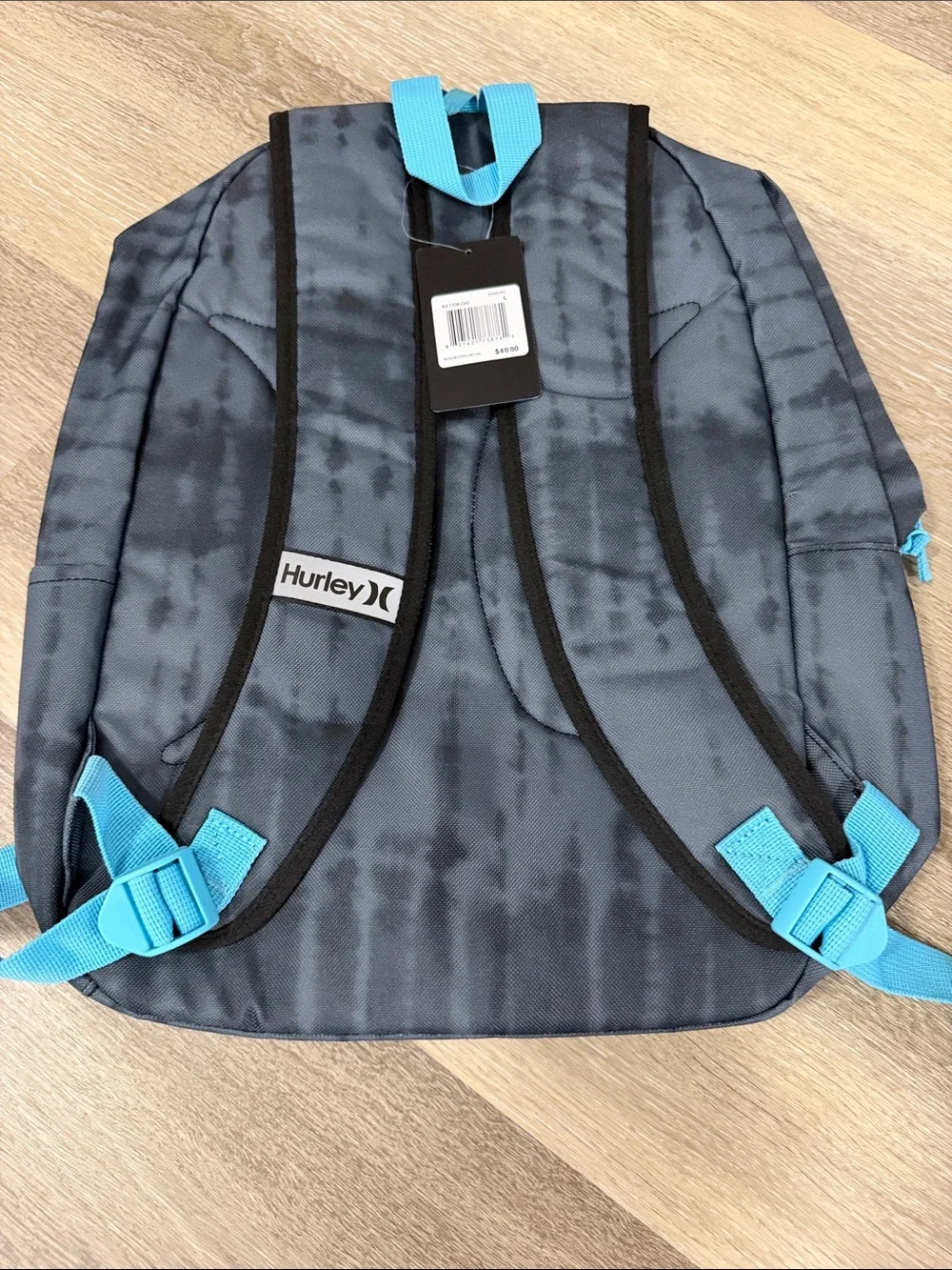 Hurley Slate Blue & Black Backpack with Teal Accents
